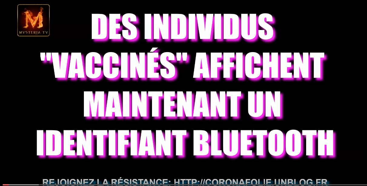 "V---A---XXXX---accinés" Affichent un Identifiant Bluetooth