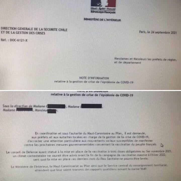 Les instructions gouvernementale concernant la CAS-VITE